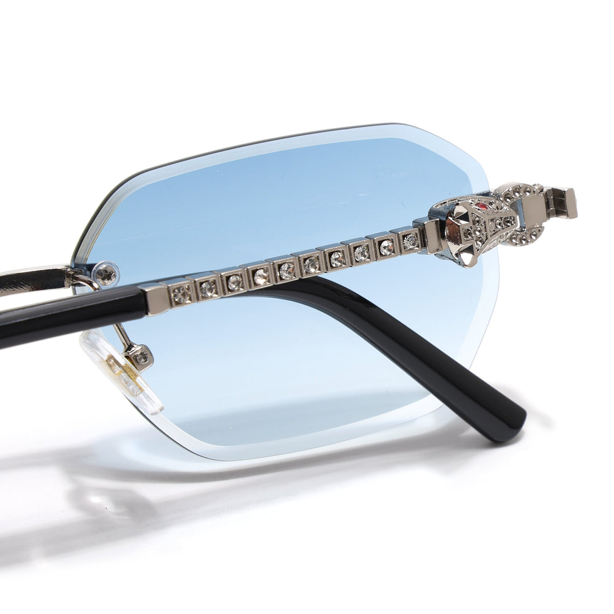Essence Clarity Silver Rimless Sunglasses for Men and Women - view 7