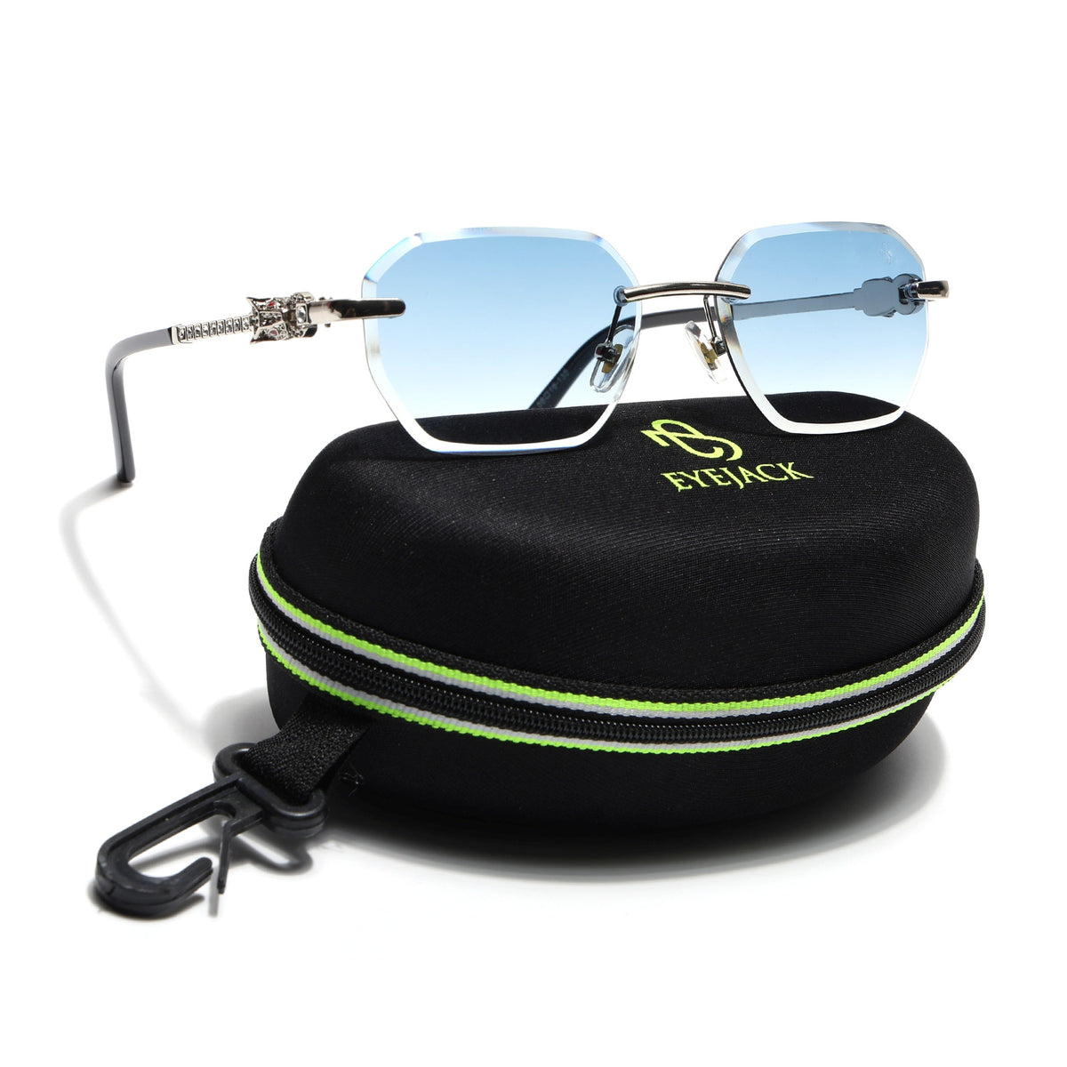 Essence Clarity Silver Rimless Sunglasses for Men and Women - view 10