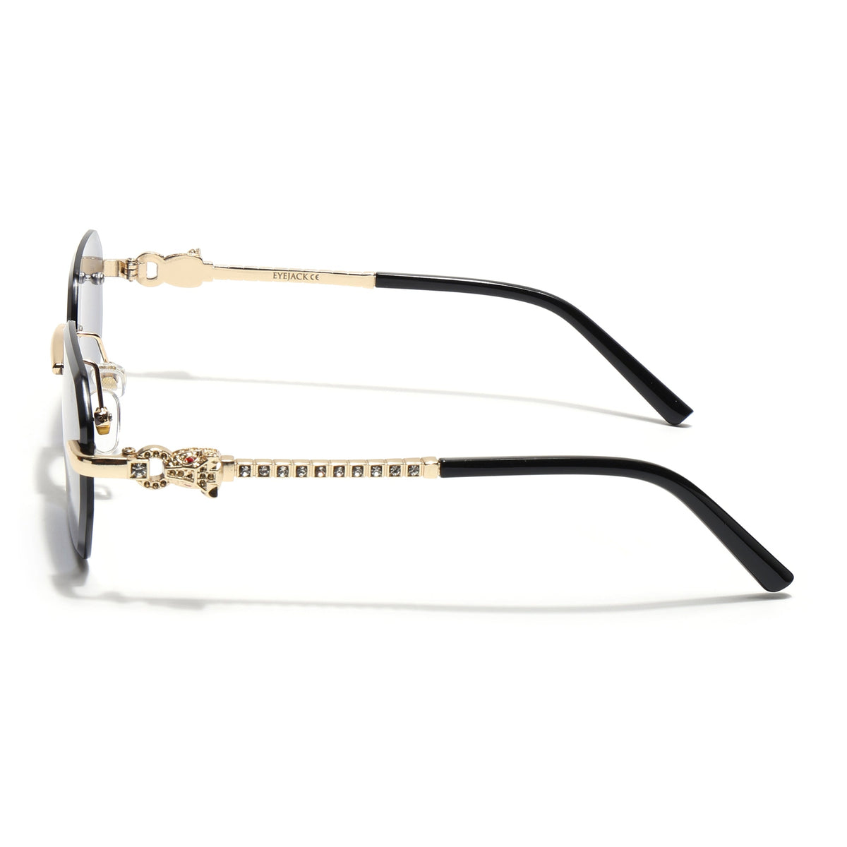 Essence Clarity Golden Rimless Sunglasses for Men and Women - Style 2527 - view 9