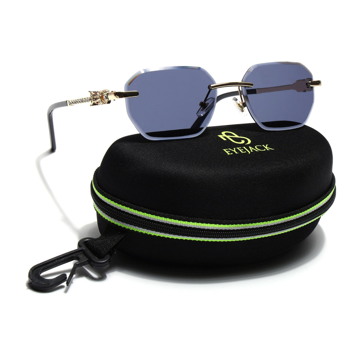 Essence Clarity Golden Rimless Sunglasses for Men and Women - Style 2527 - view 10