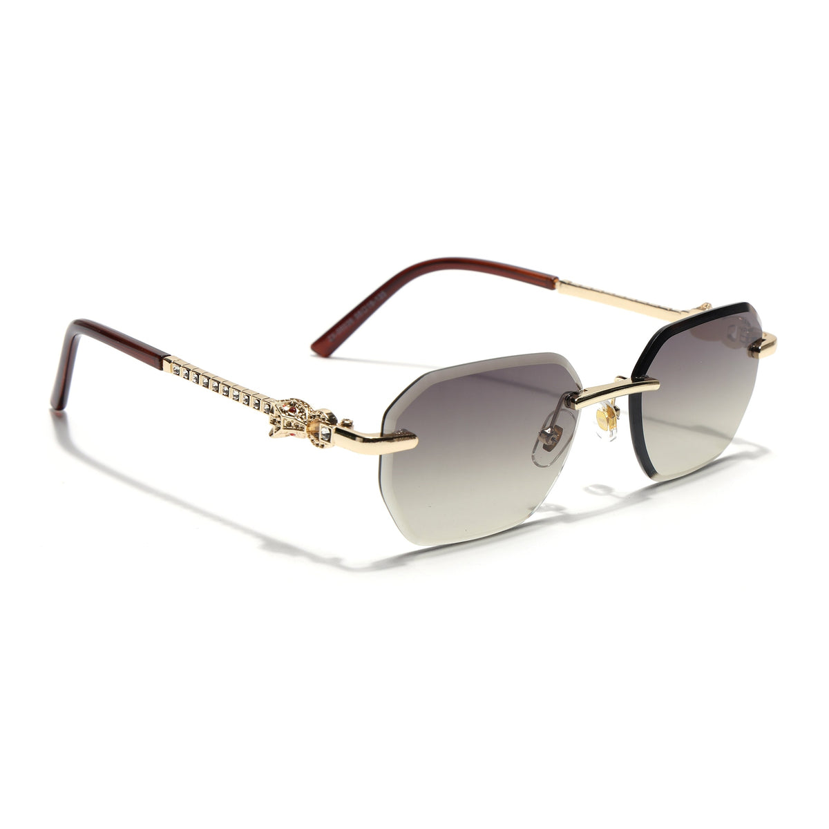 Essence Clarity Golden Rimless Sunglasses for Men and Women - Style 2528 - view 2