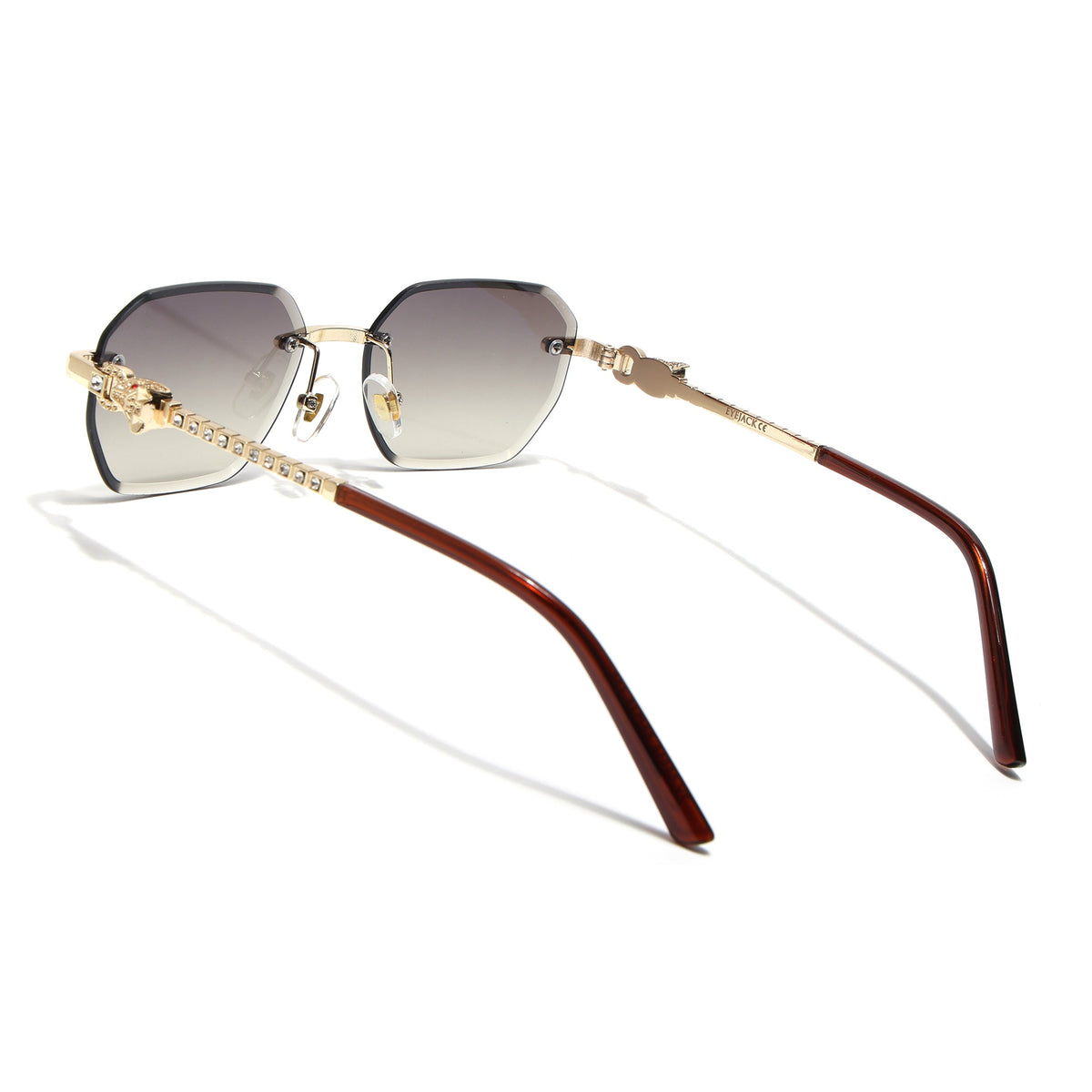 Essence Clarity Golden Rimless Sunglasses for Men and Women - Style 2528 - view 8