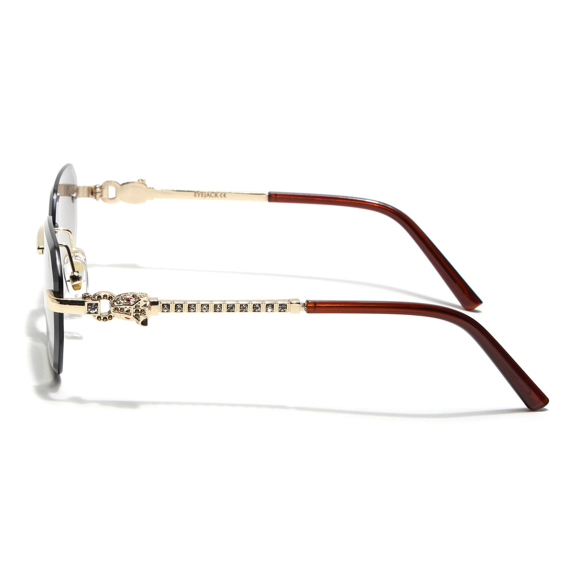 Essence Clarity Golden Rimless Sunglasses for Men and Women - Style 2528 - view 9