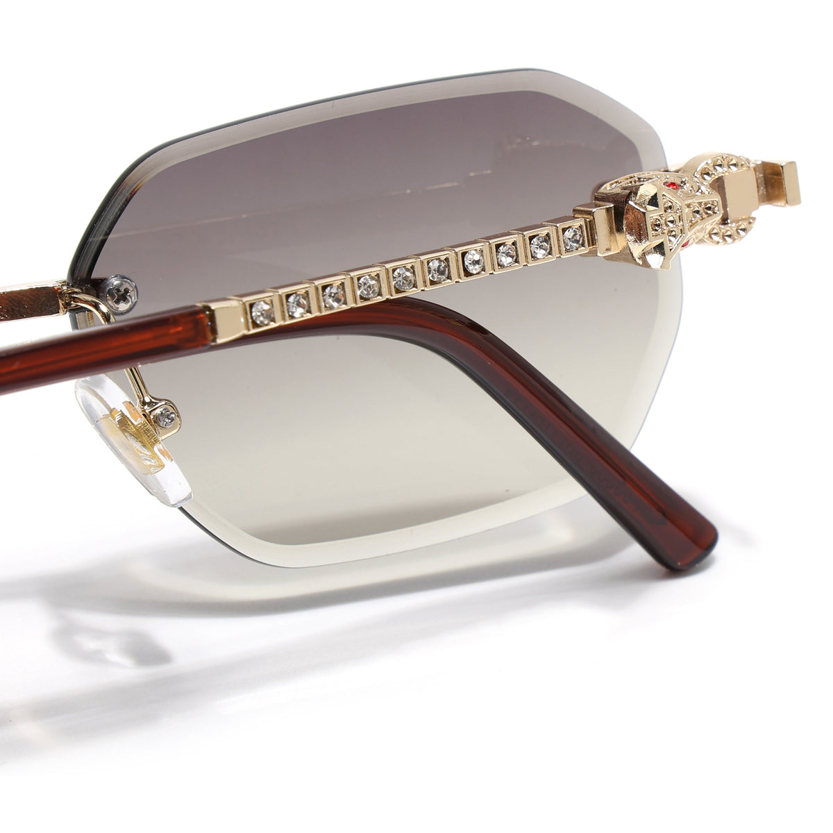 Essence Clarity Golden Rimless Sunglasses for Men and Women - Style 2528 - view 7