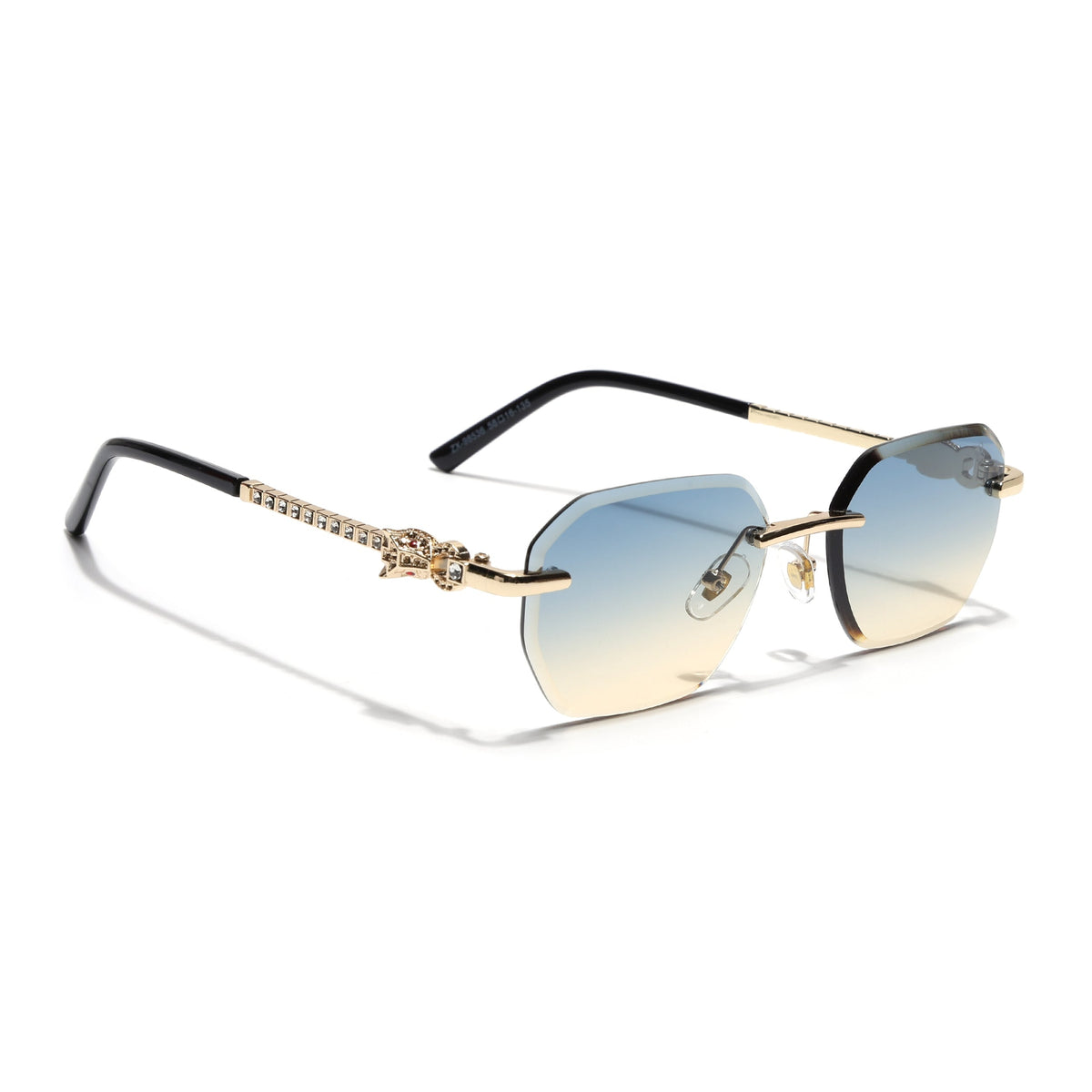 Essence Clarity Golden Rimless Sunglasses for Men and Women - Style 2529 - view 2