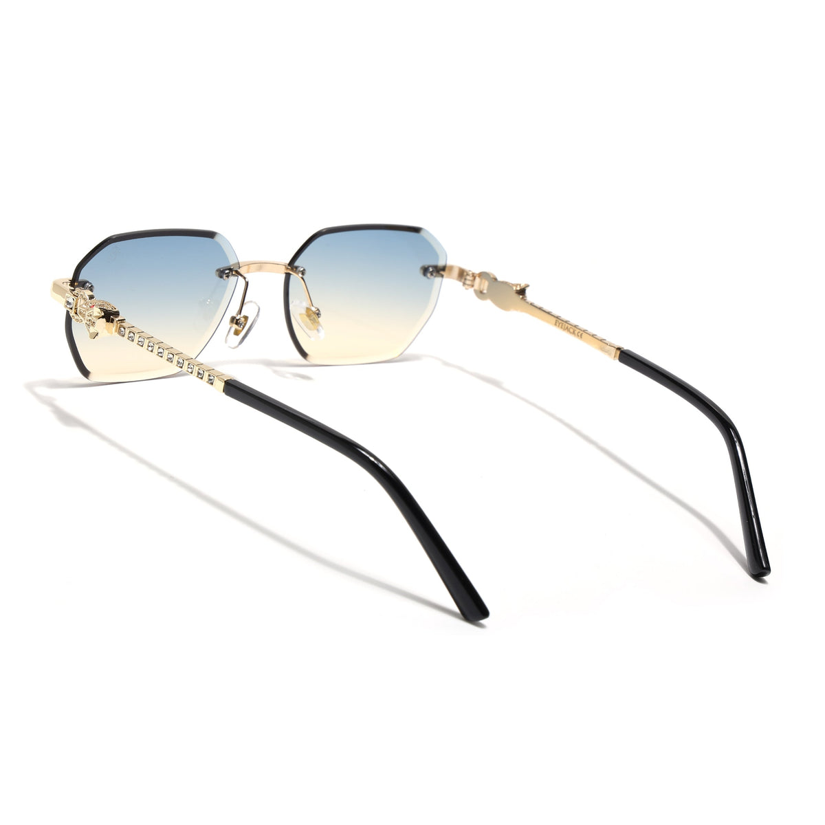 Essence Clarity Golden Rimless Sunglasses for Men and Women - Style 2529 - view 8