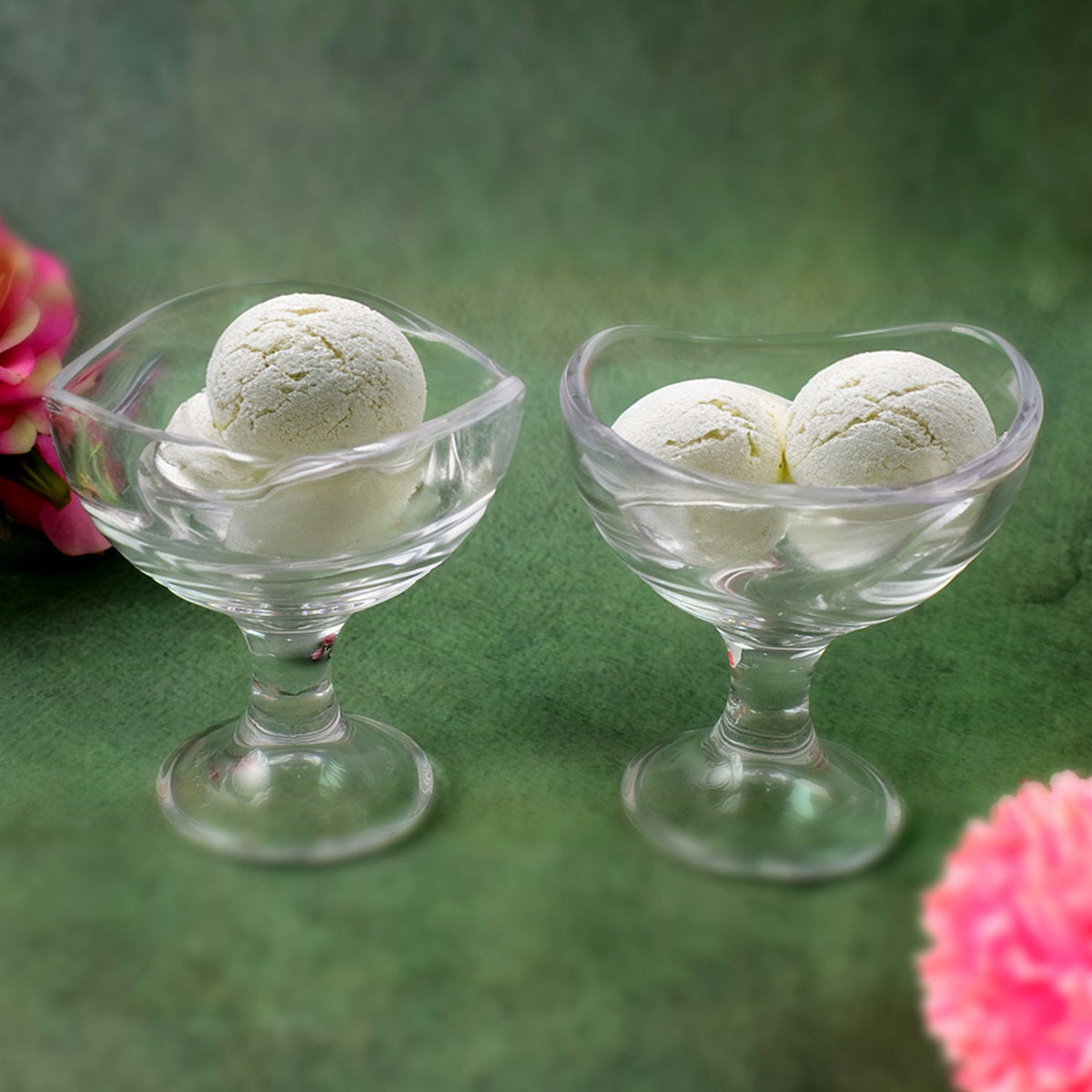 Glass Footed Dessert Bowl Ice Cream Cup (2 Pcs Set) HP DD