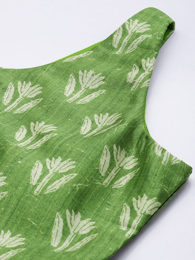 Bollywood Vogue Ready To Wear Green Art Silk Digital Printed Co Ords Set