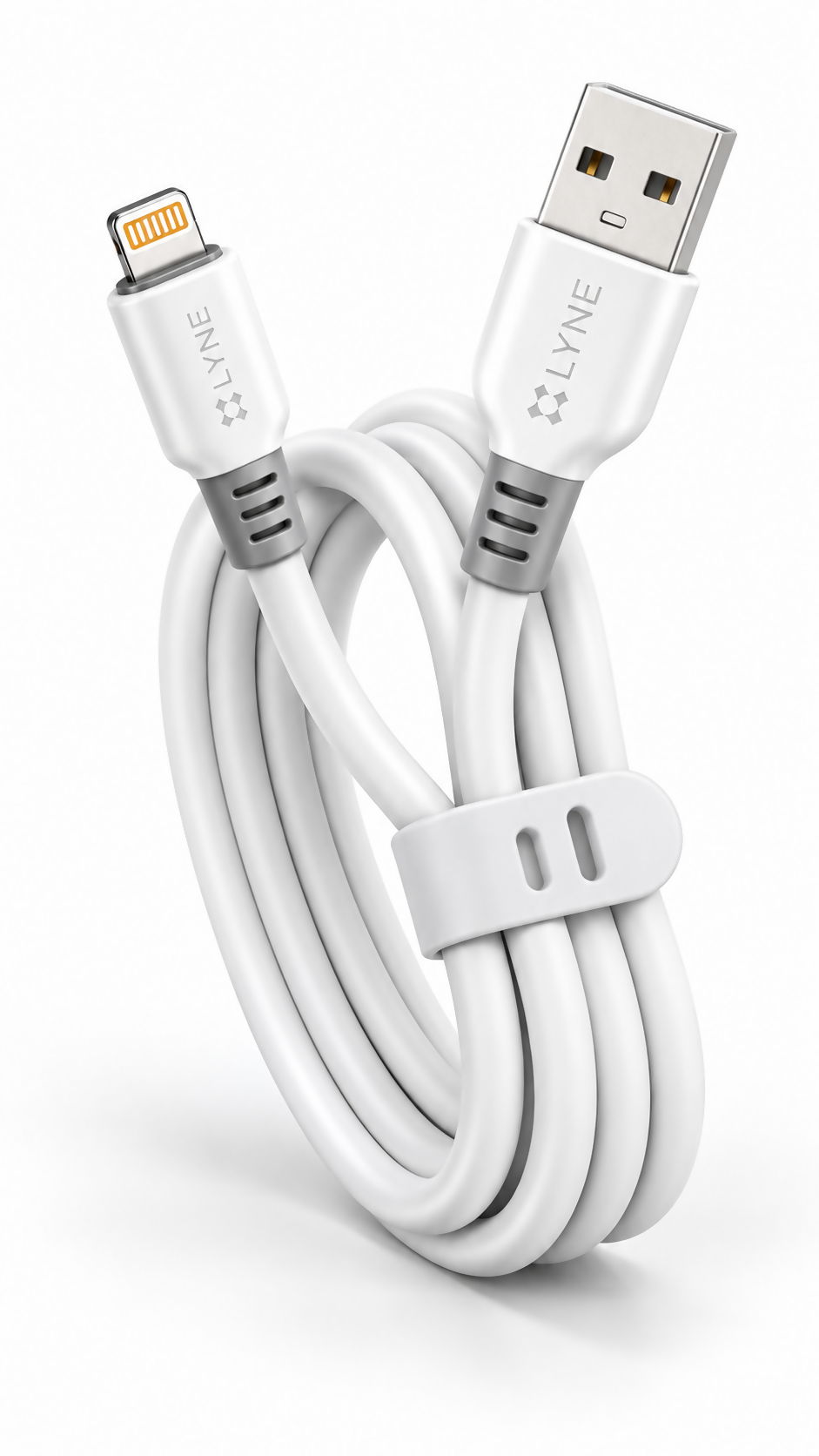 LYNE Flexy 67i Startup-66 25W USB-A to Lightning Quick Charging Data Cable – 1 Metre, White