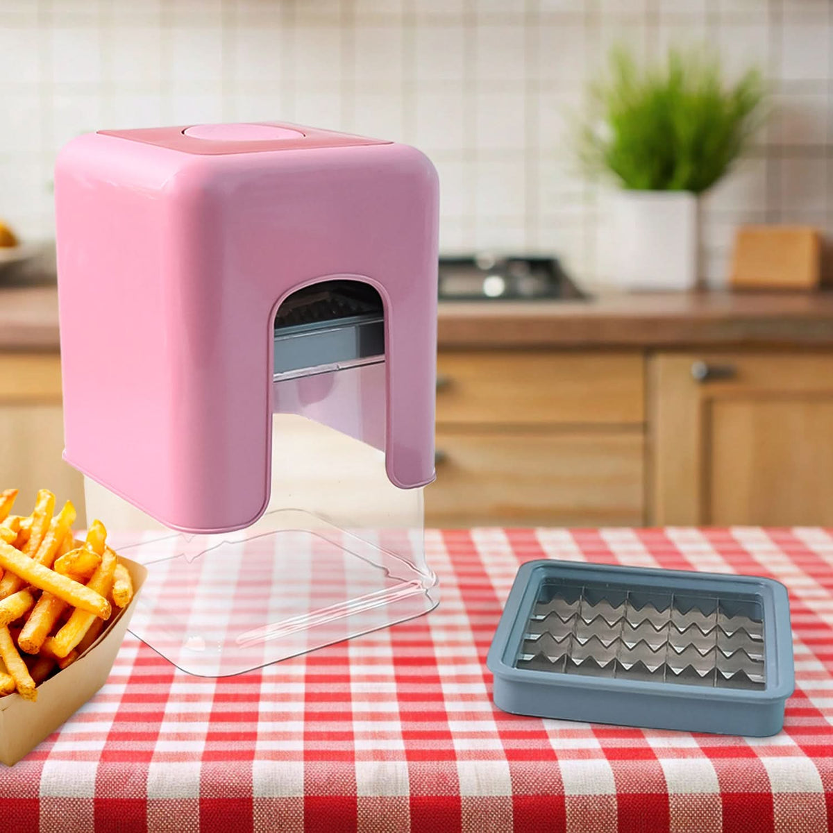 Apex Heavy Duty Potato Chipser Vegetable Chopper With Dual Blade Set HP DD