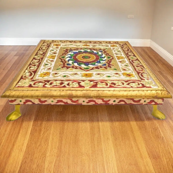 Santarms Meenakari Pooja Chowki for Idols or ladoo Gopal singhasan puja Item Santarms