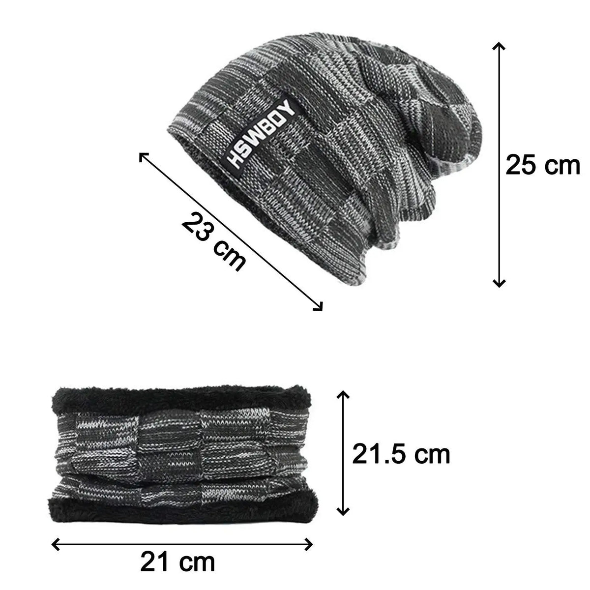 Ultra Soft Unisex Woollen Beanie Cap Plus Muffler Scarf HP DD