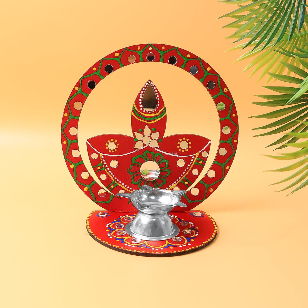 Handcrafted Wooden Decorative Diya Stand (1 Pc) HP DD