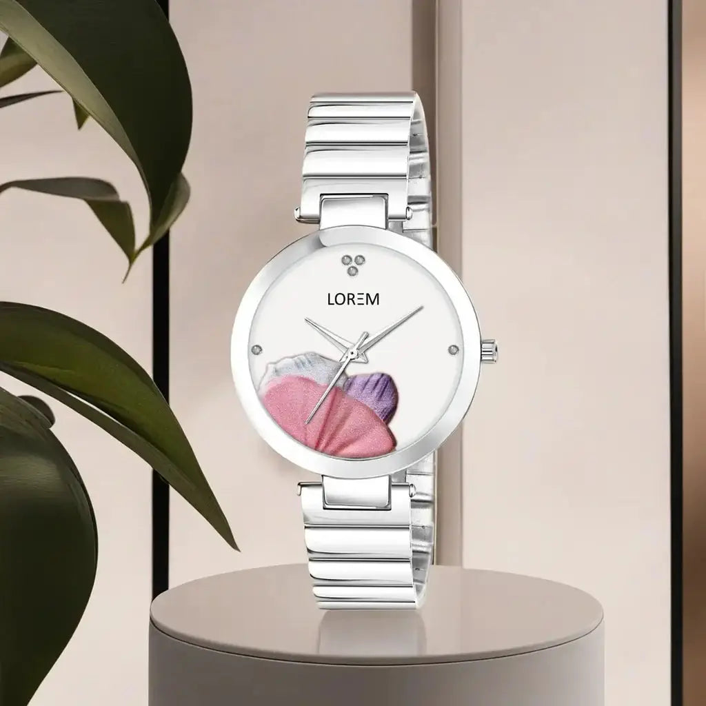 LOREM White Flower Designer Analog Watch For Women LR314 LOREM