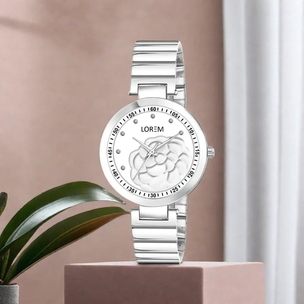 LOREM White Fancy Analog Watch For Women LR319