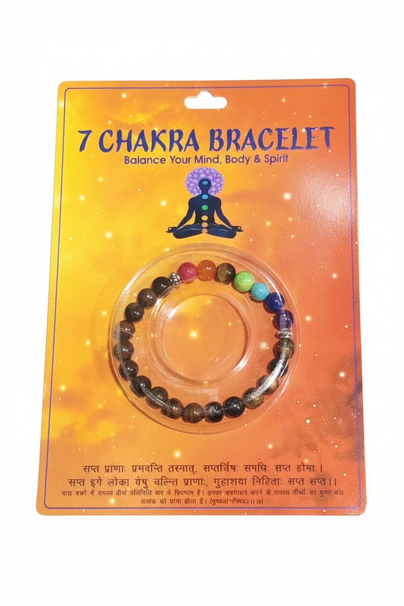 7 Chakra Bracelet – Natural Healing Stone Beaded Bracelet for Balancing Mind, Body & Spirit