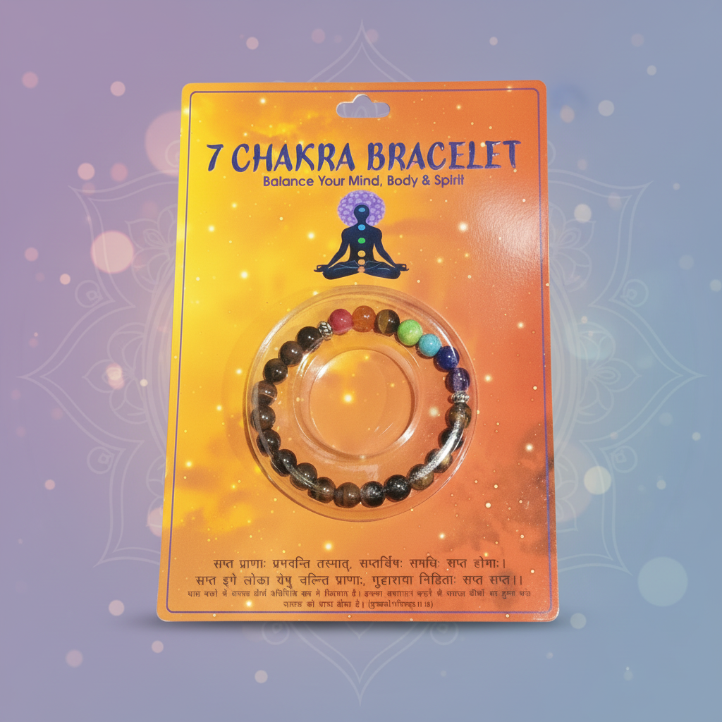 7 Chakra Bracelet – Natural Healing Stone Beaded Bracelet for Balancing Mind, Body & Spirit