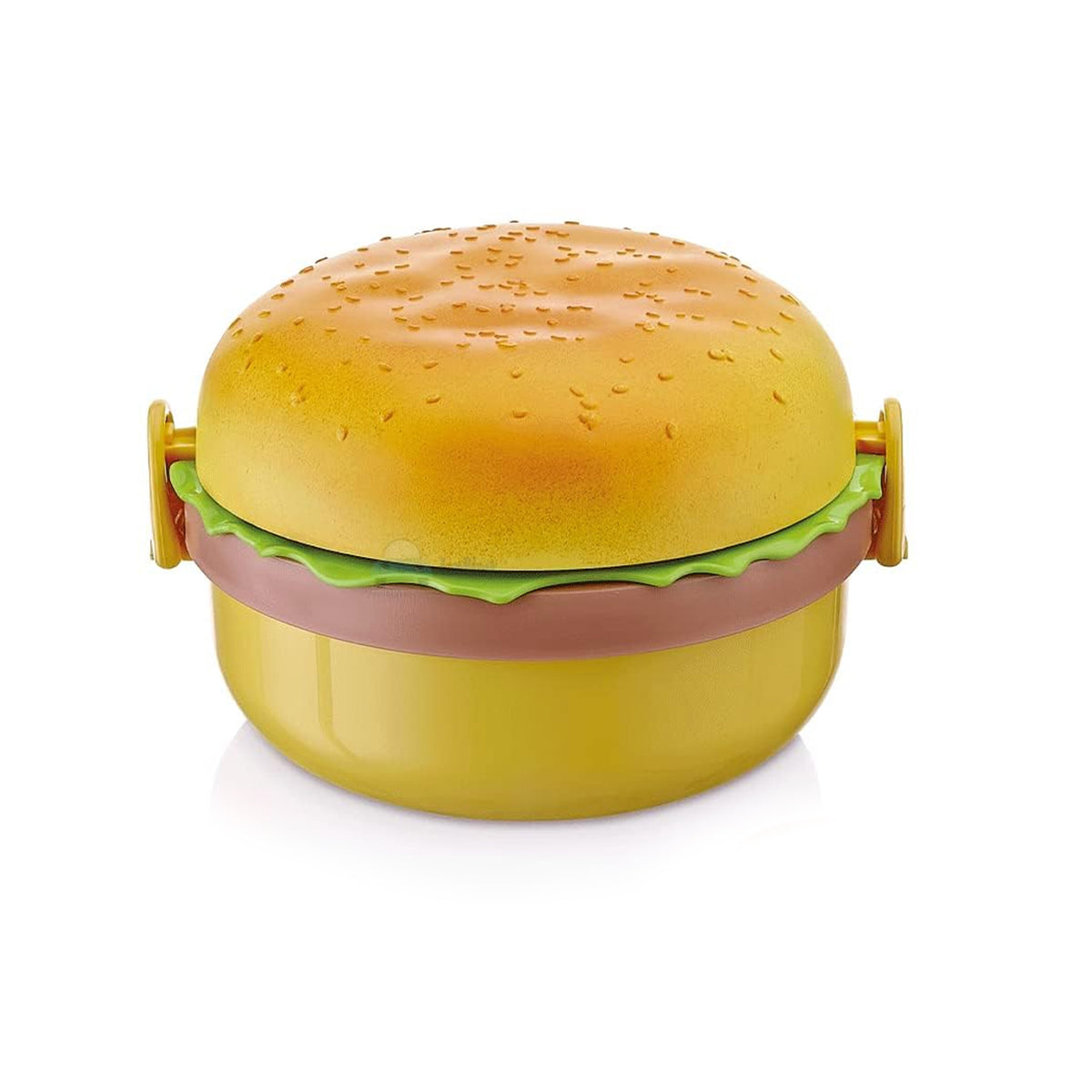 Burger Shape Lunch Box with Double Layer Lunchbox 1000ml With 2 Spoon Applicable To Kids And Elementary School Students