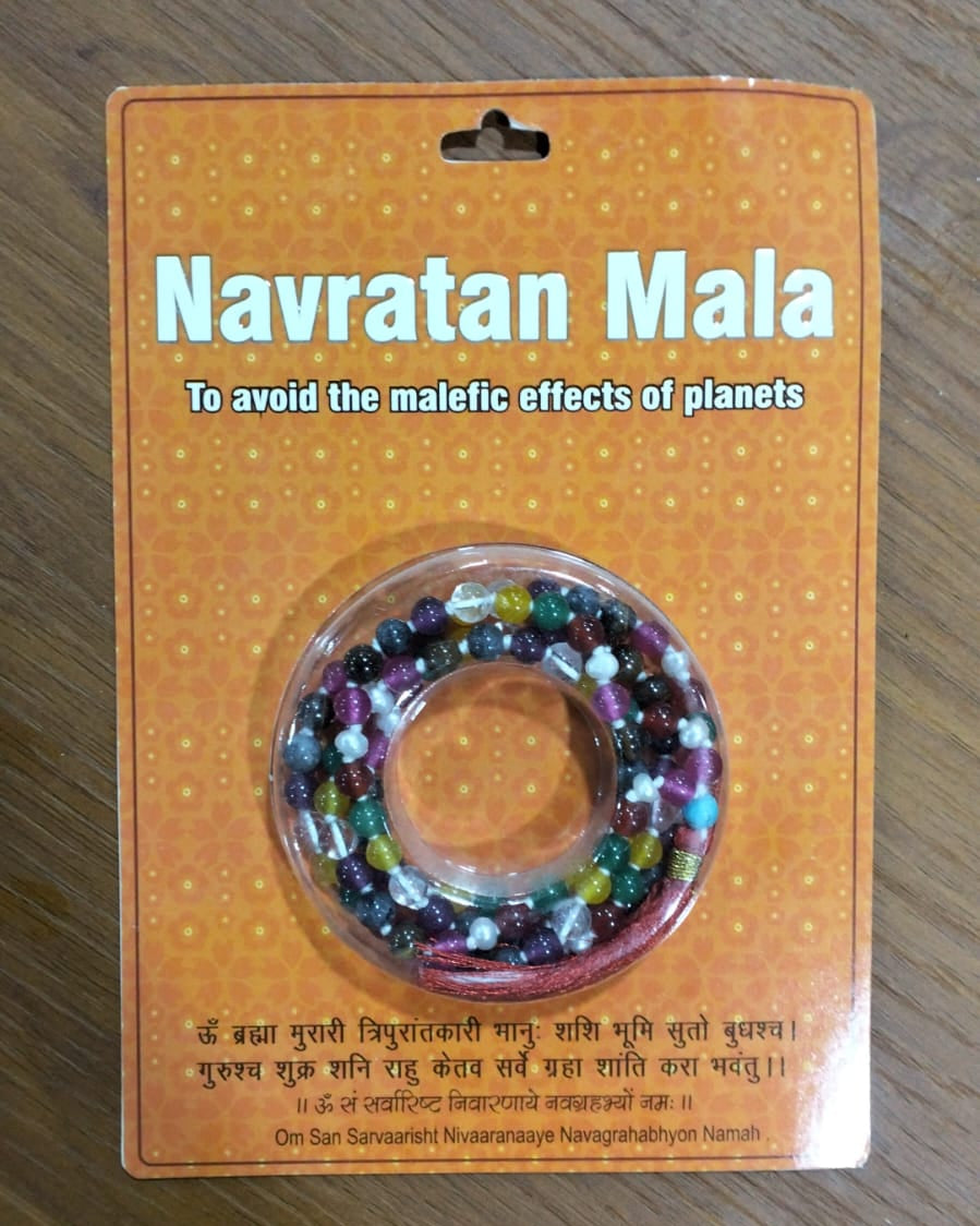 Navratan Mala (Nine Gemstone Beads) – Balance, Positivity & Spiritual Energy Necklace