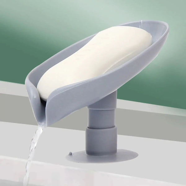 Self Draining Soap Holder For Bathroom Leaf Shape Soap Dish Kitchen Soap Tray HP DD