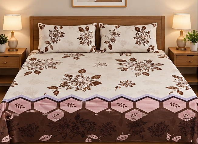 Quirky Home Coral Double Bedsheet with 2 Pillow Cover (Coral Collection)