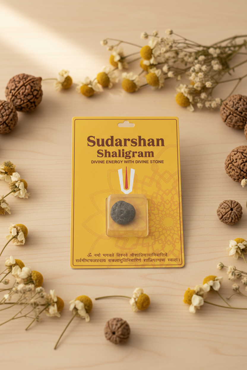 Sudarshan Shaligram – Sacred Sudarshan Chakra Salagrama Shila for Protection, Positivity & Divine Energy