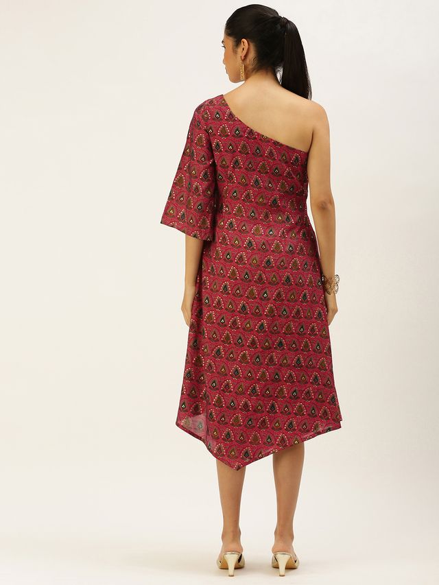 Bollywood Vogue Ready To Wear Pink Chanderi Art Silk Dress
