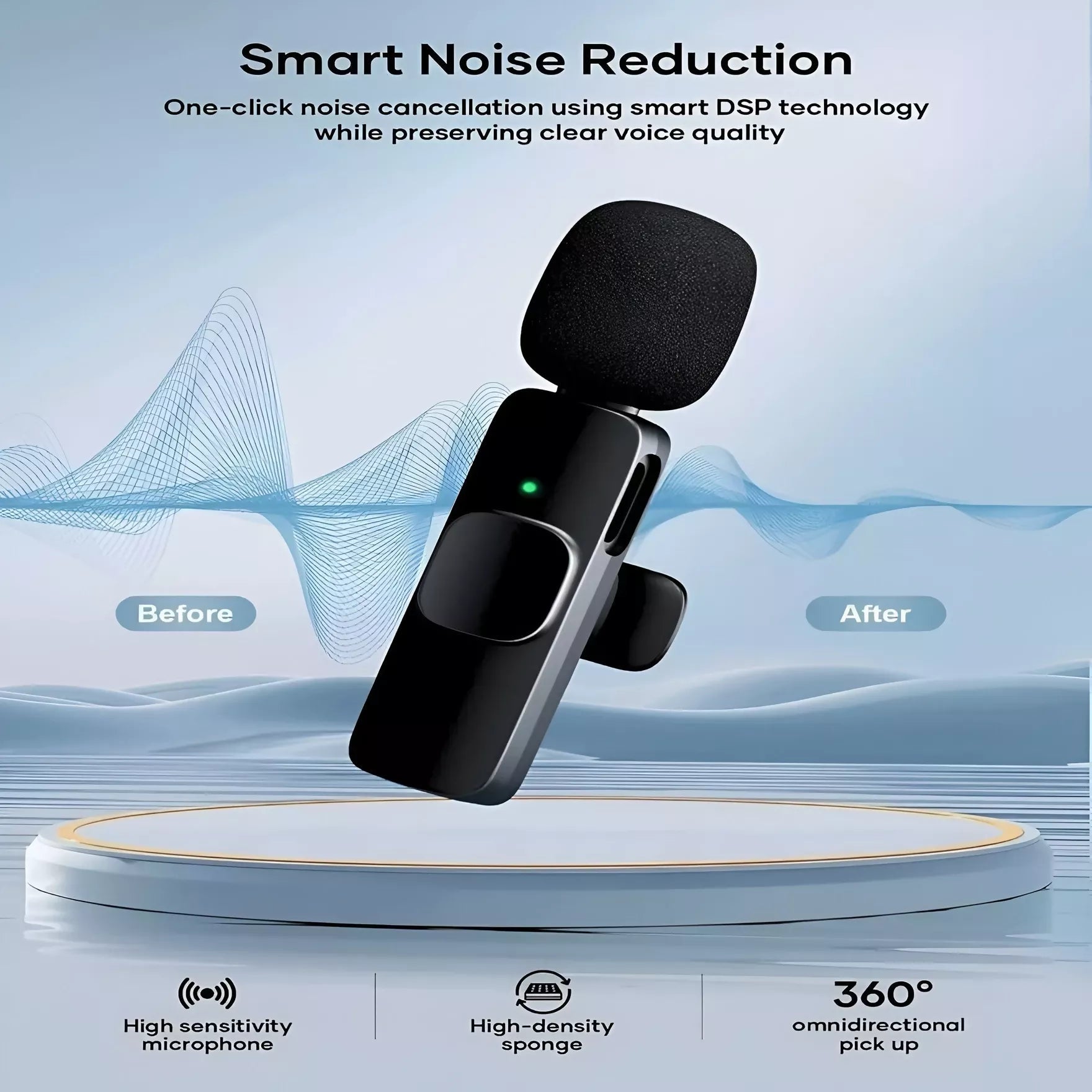 K8 Wireless Microphone with Lightning & Type-C Receiver, 20m Range, Plug & Play Clip-On Mic for iPhone & Android Dreams Gadgets