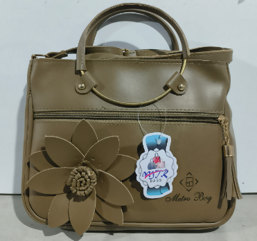 Elegant Tan Handbag with Floral Design (Brown, TPT) NATIONALBAGS & BELTS