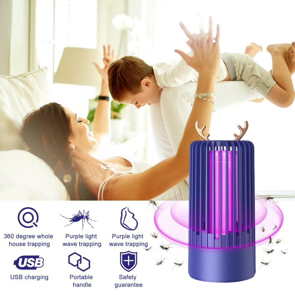 USB Rechargeable Mosquito Zapper Lamp – Indoor/Outdoor Bug Killer & Pest Repeller(Multicolour)