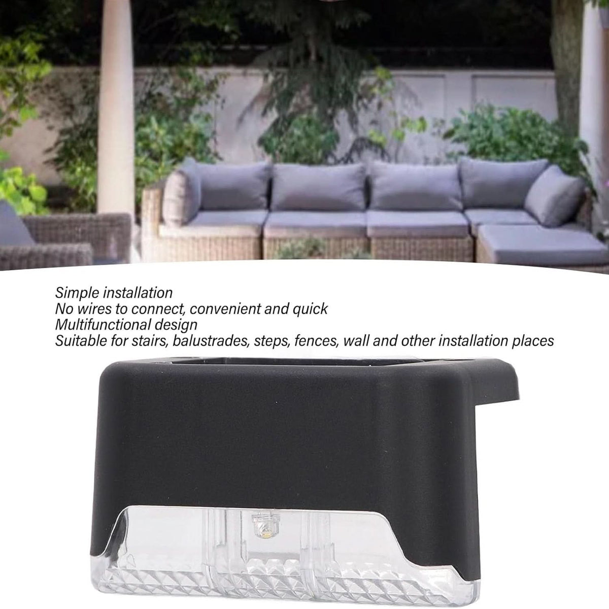 Solar Decorative Lights Waterproof Durable Garden Atmosphere Lights Stair Lights Railing Lights Step Steps Lights For Outdoor Patio Courtyard Stair Step Fence Patio Stairsyard Garden Pathway ( 4 Pc Set) HP DD
