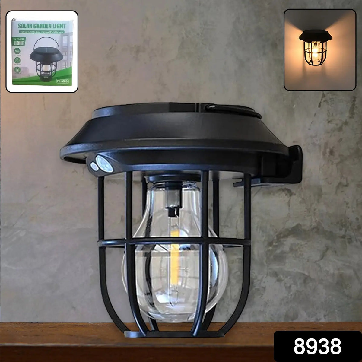 Solar Lantern Wall Lights Fixtures With Motion Sensor (1 Pc) HP DD