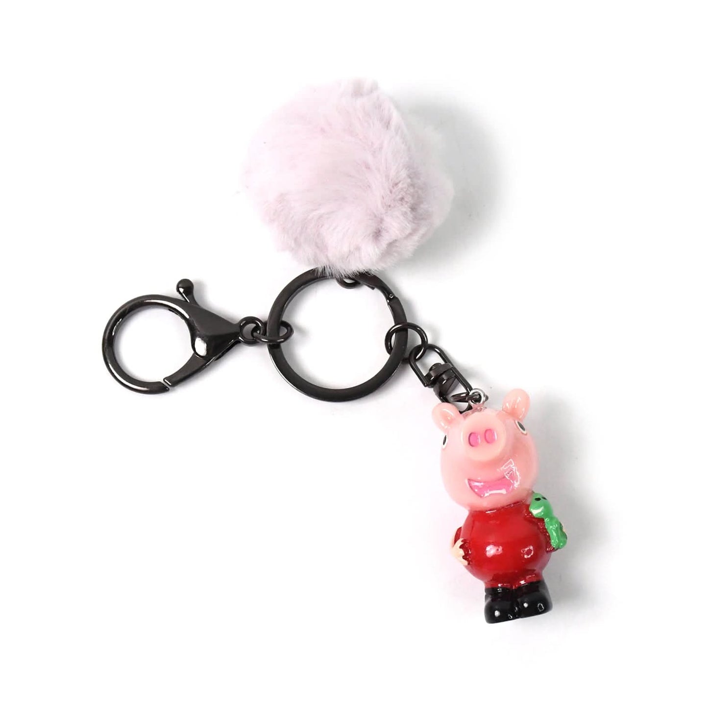 Cute Cartoon Keychain With Fluffy Pom (1 Pc Mix Design)