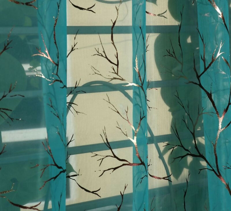 Shree Decor Sheer Transparent Net Curtain – Design 5 (900 Series) | 9FT | Lightweight Decorative for Door, Window & Pooja Room