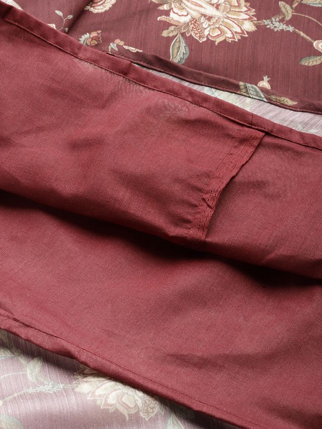 Bollywood Vogue Ready To Wear Maroon Chanderi Floor Length Anarkali Suit