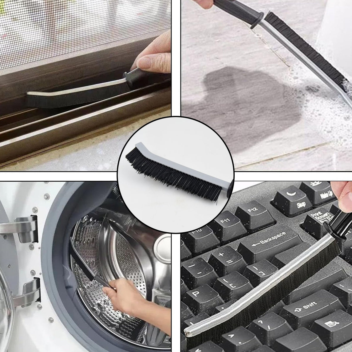 Gap Cleaning Brush Tool, Multifunctional Hard Bristle Small Cleaning Brush for Bathroom Shutter Door Window Track Kitchen (1 Pc / 23 Cm) HP DD