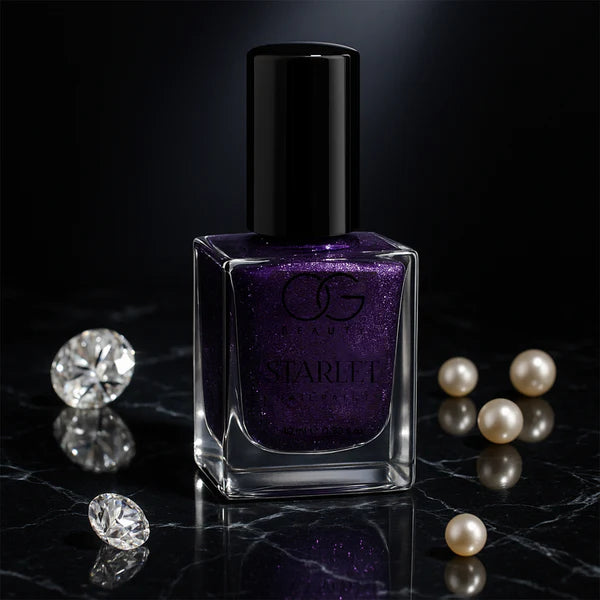 Og Beauty Purple Dazzle Starlet Glitter Nail Paint (10 Ml 1 Pc)