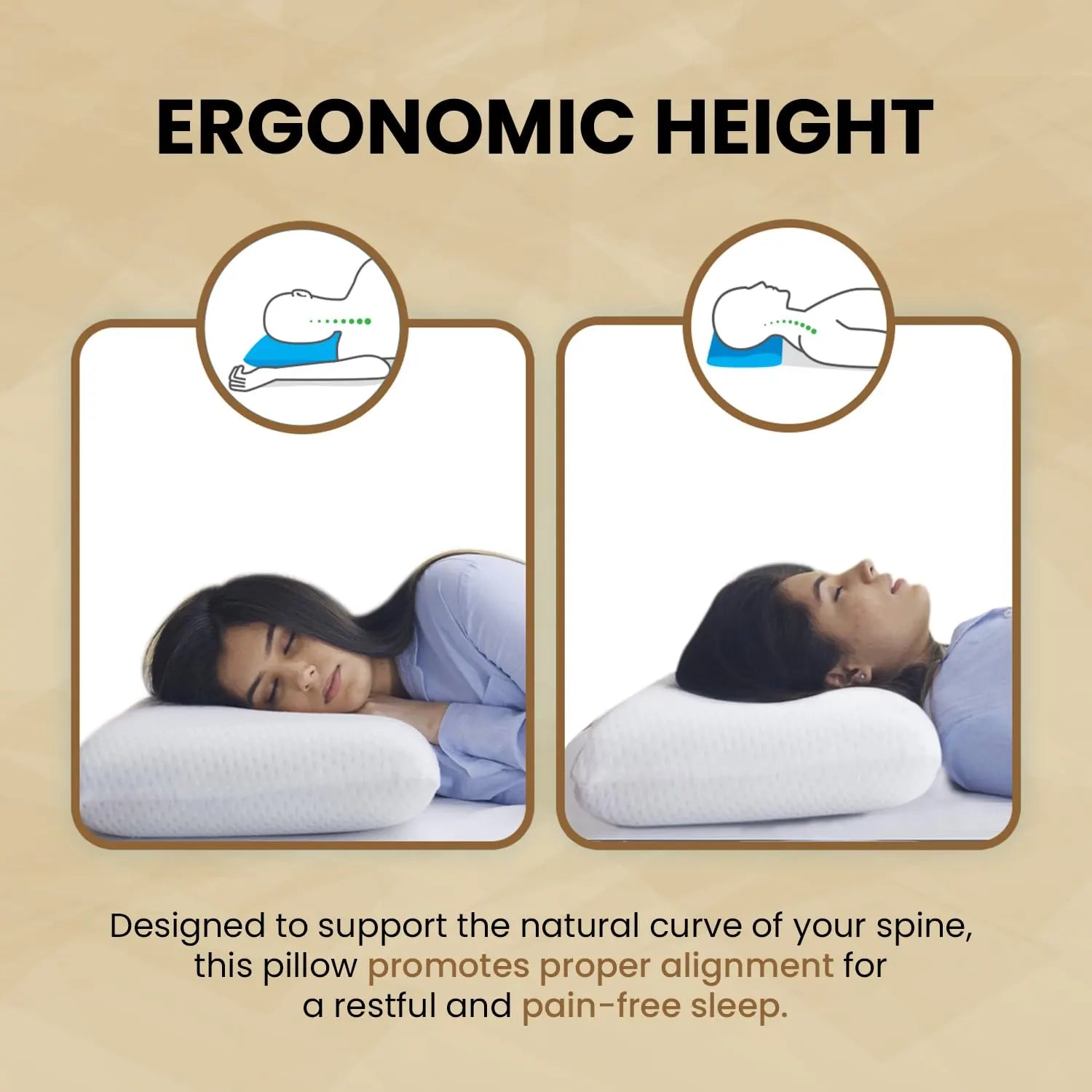 Sleepsia Orthopedic Cooling Gel Memory Foam Pillow | Cervical Pillow for Neck and Shoulder Pain Relief Support Bed Sleeping (Standard,White)