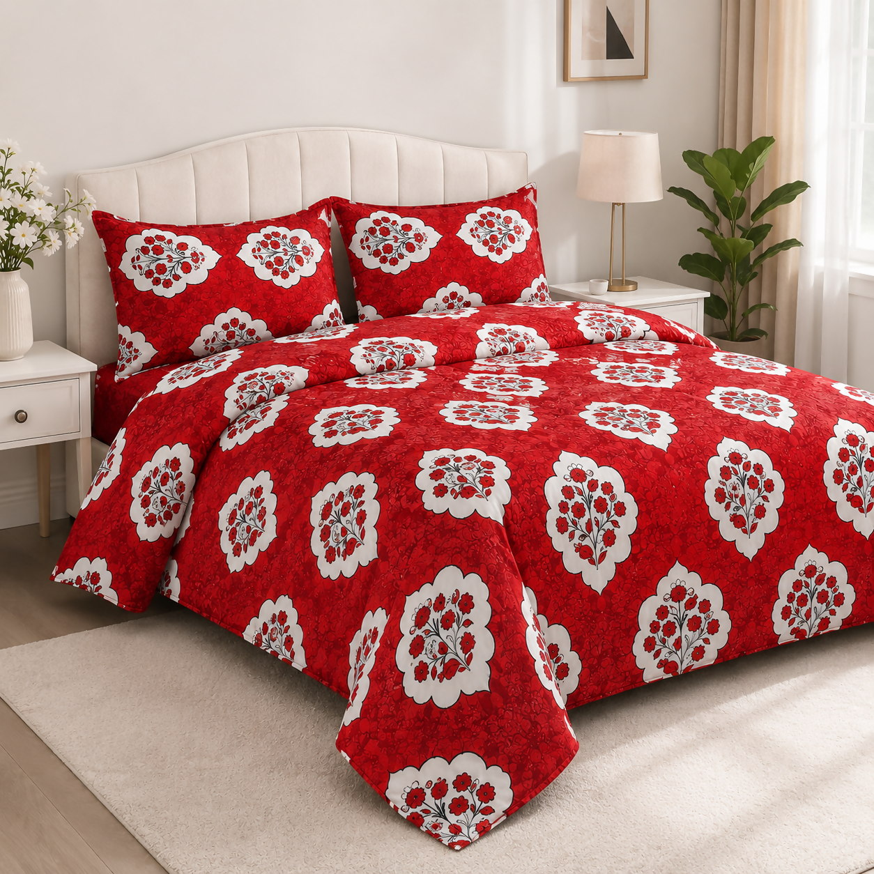 Dream Living Royal Double Bedsheet Set with 2 Pillow Covers – 3 Piece Set, 220 × 240 cm