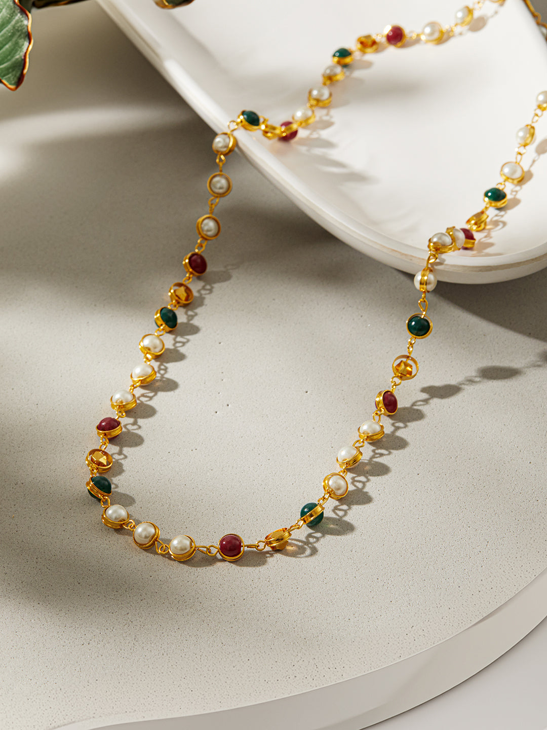 Jazz And Sizzle Gold-Plated & Beaded Studded Maala/Necklace