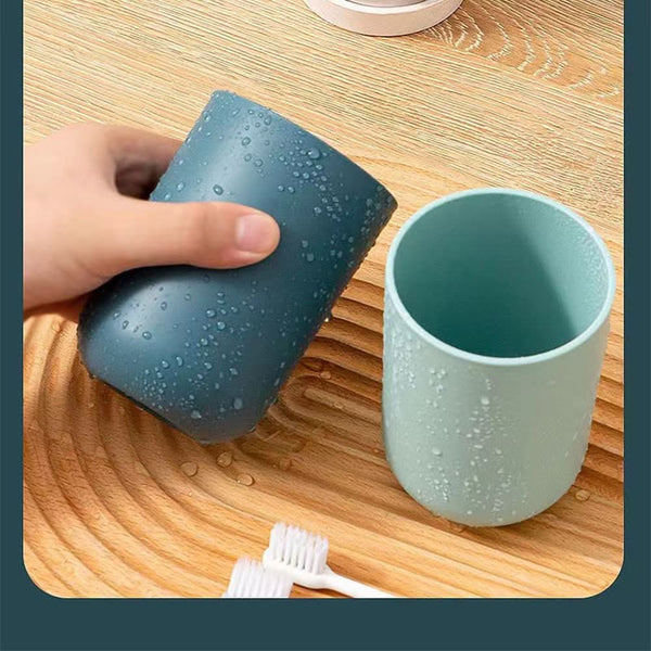 Multipurpose Wall Mount Toothbrush Holder Plastic Stand With 2 Cup (1 Set) HP DD