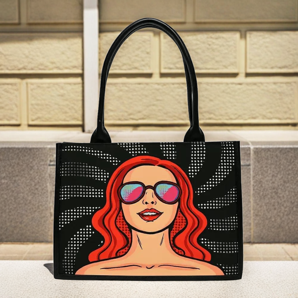 Glam Girl Houndstooth Canvas Tote