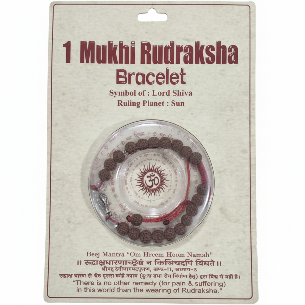 1 Mukhi Rudraksha Bracelet – Rare Sacred Beaded Bracelet for Spiritual Growth, Focus & Divine Blessings