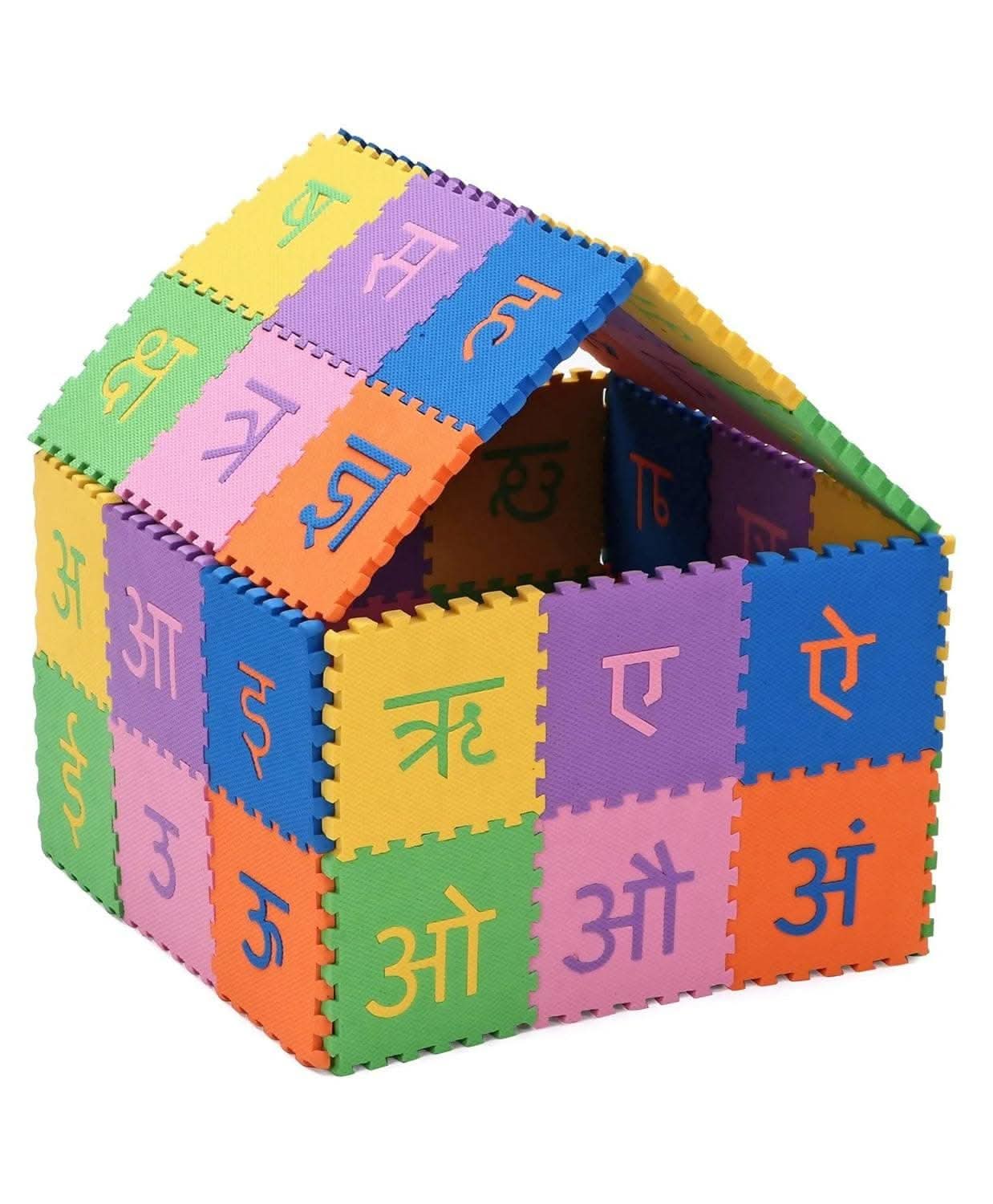 48 Pieces Hindi Varnamala Mini Puzzle Foam Mat for Kids - HalfPe