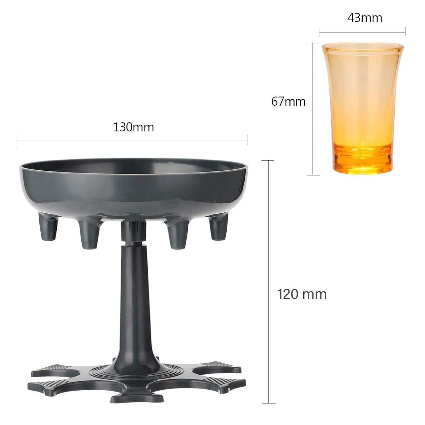 6 Shot Glass Dispenser with Tray – Fast Pour Party Bar Set