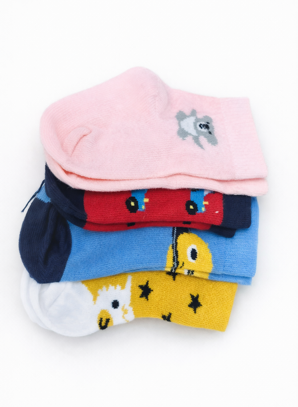 Cute Cartoon Printed Cotton Ankle Socks for Kids Soft Comfortable Daily Wear RITEX OVERSEAS