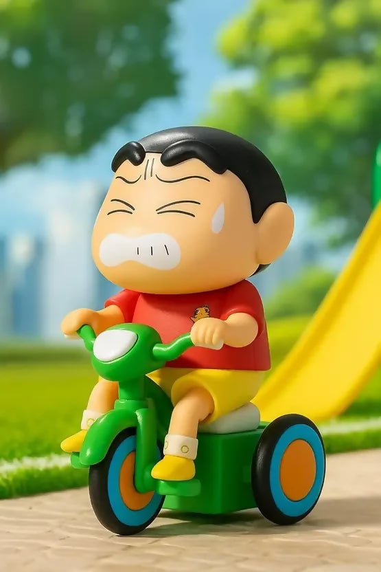 Shinchan Riding Tricycle Toy – Cute Cartoon Shin Chan Moving Figure Desk Décor Model for Kids SAHANA GIFTS & STATIONARY