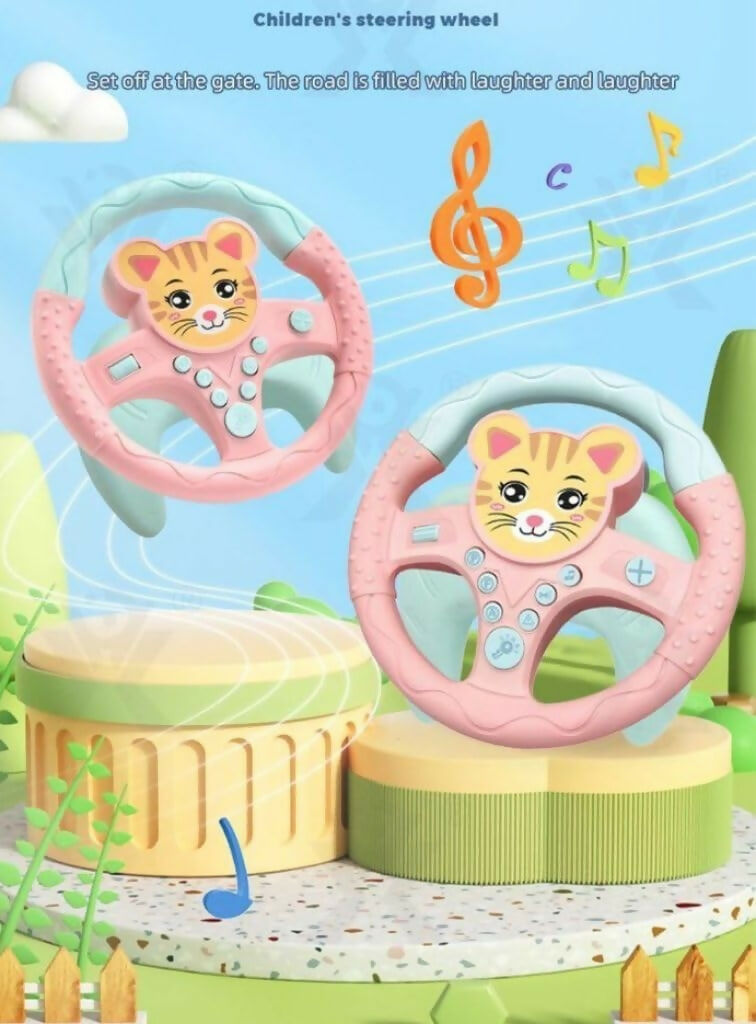 Kids Simulated Steering Wheel Toy – Musical Interactive Driving Toy (20cm)