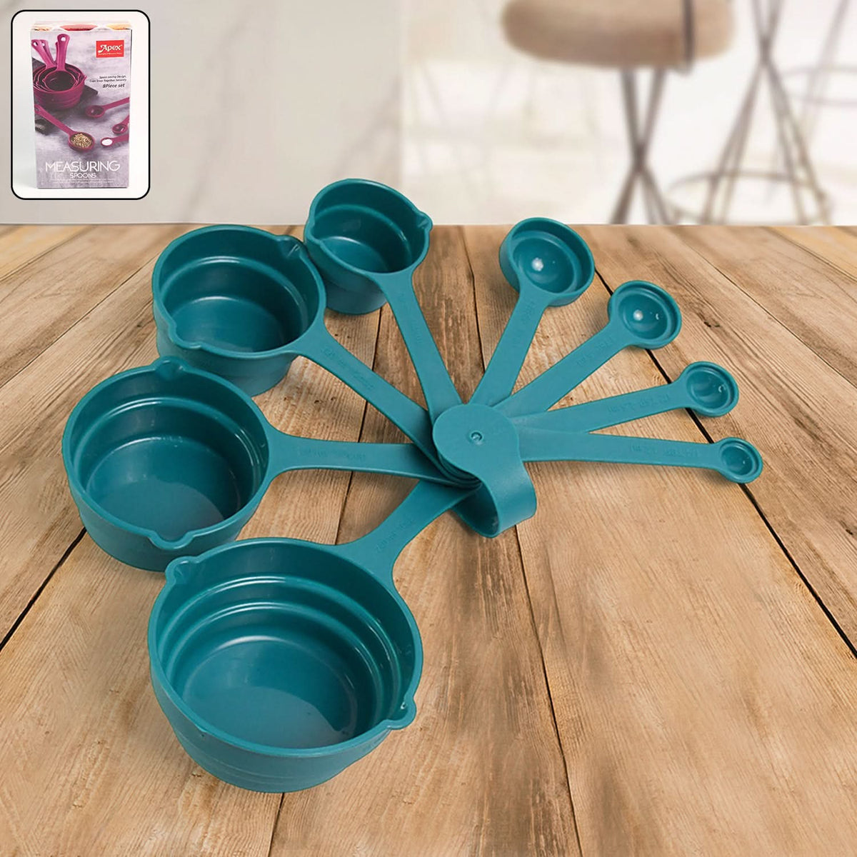 Apex 8-Piece Stainless Steel Measuring Spoons Set – Precise & Durable Kitchen Tools HP DD