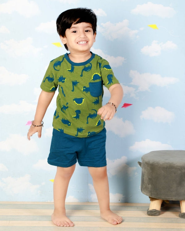 Dino Print Boys Casual Set - KCW-DNPBS-1-2